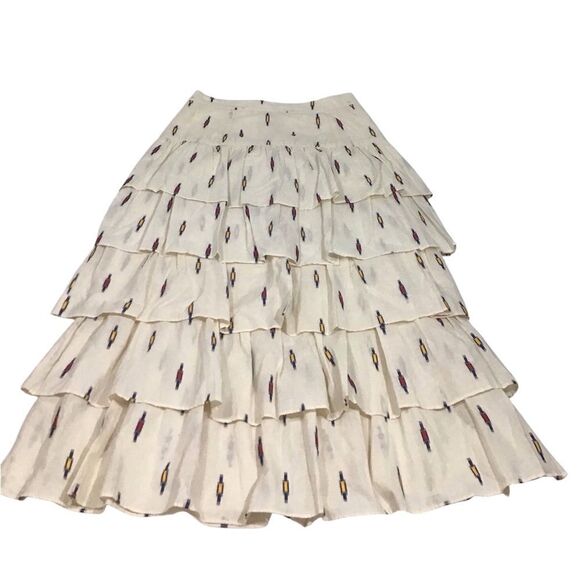 A Loves A Cream Tiered Maxi Skirt Boho Style New Size Large - Picture 3 of 11